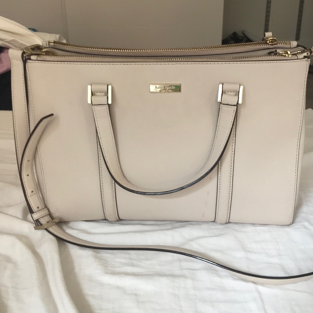 Kate Spade Nude Leather Tote/Shoulder Bag